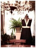 Black & Cream Collar Dress Size 8 Large