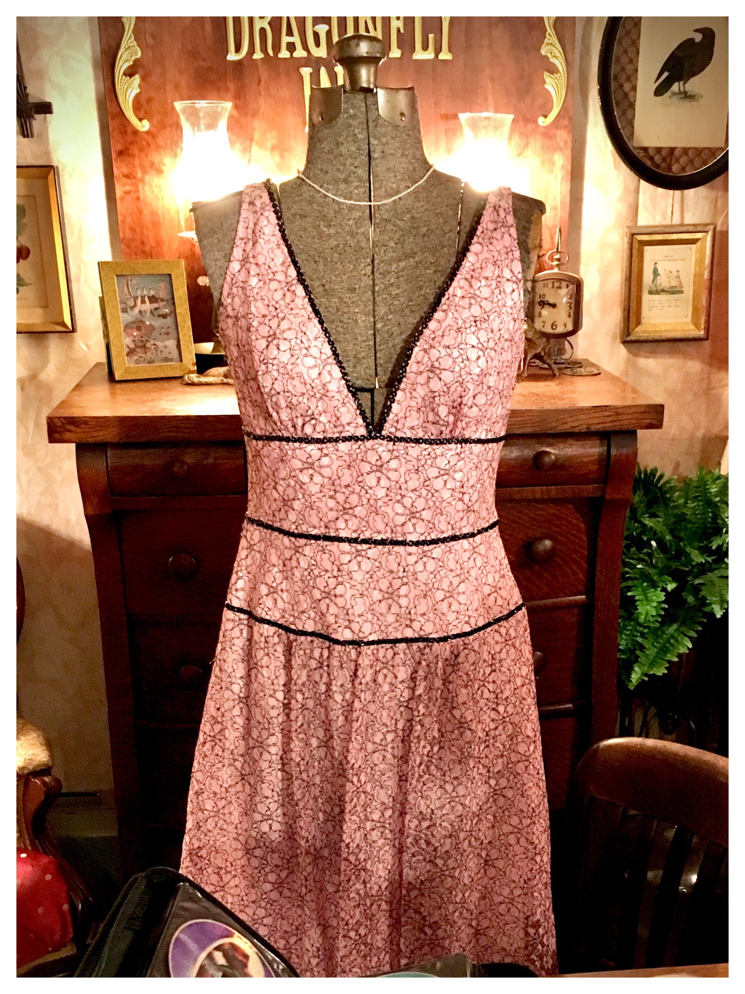 Pink and Black Dress Size 6 Medium – Gilmore Garbs