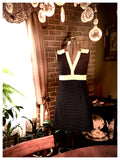 Black & Cream Collar Dress Size 8 Large
